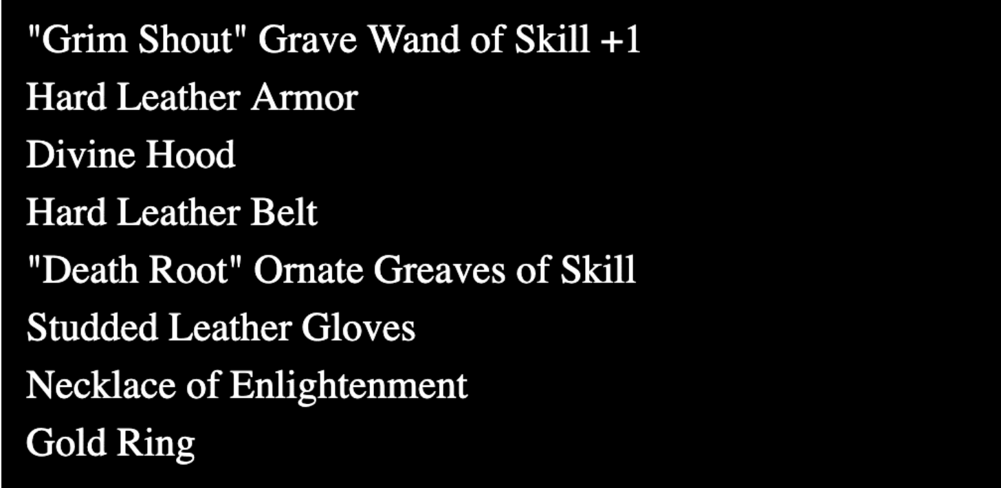   An example of 1 of the 8,888 bags of Loot  